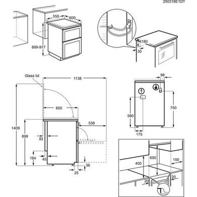 AEG 55cm Gas Cooker with Lid - White - Image 5