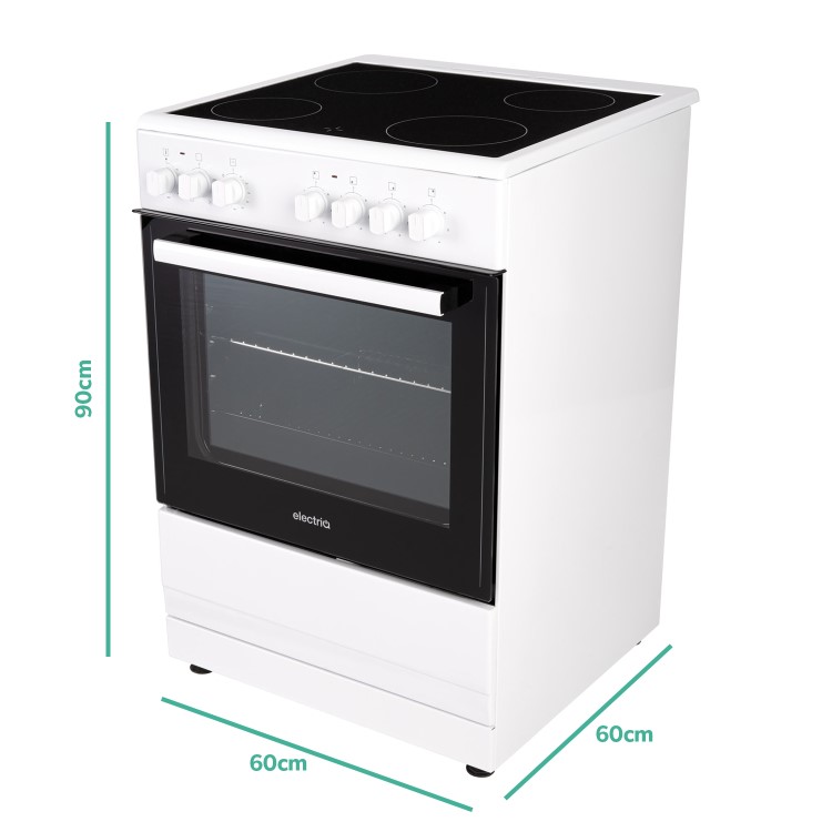 electriQ 60cm Electric Cooker - White - Image 8