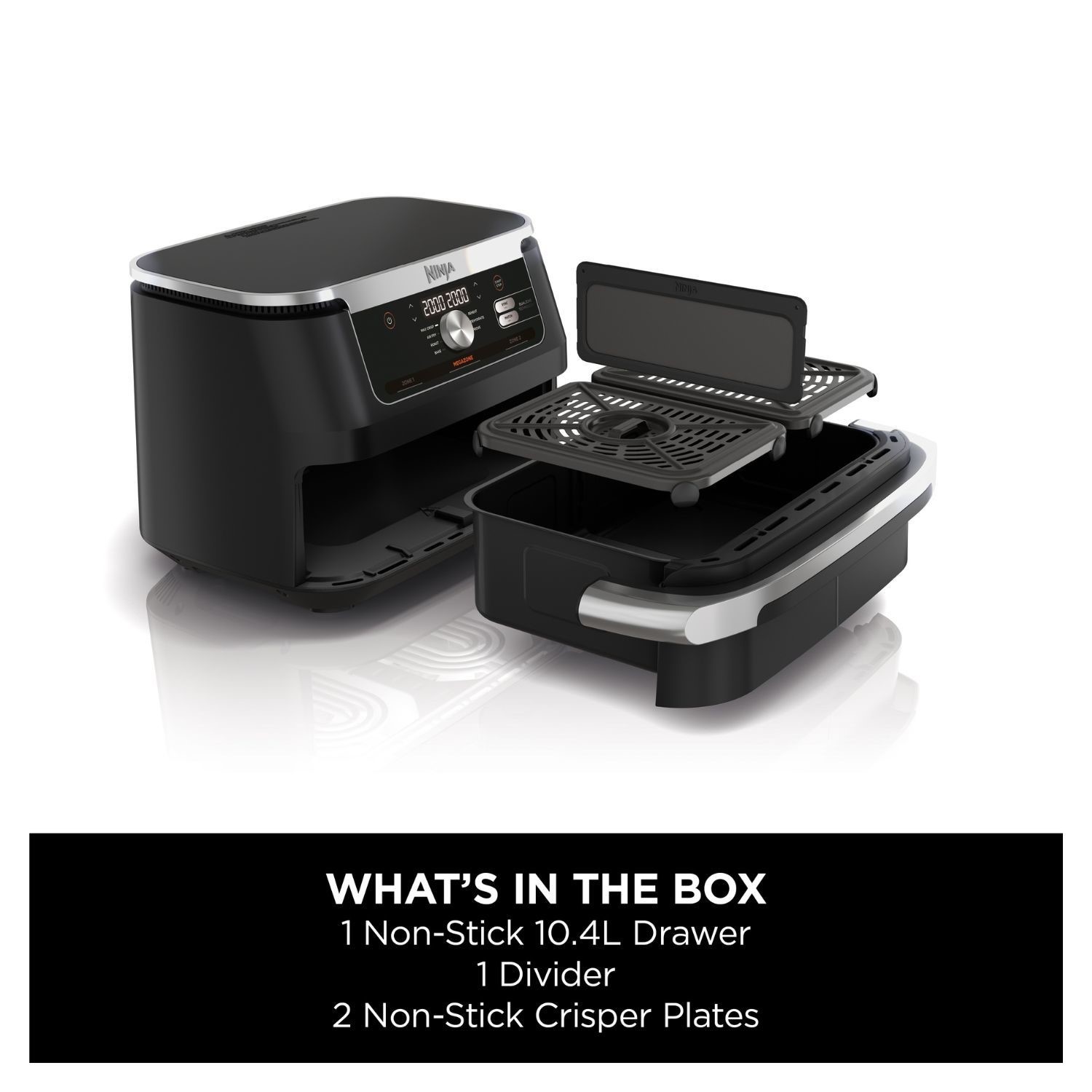 Ninja AF500UK Foodi FlexDrawer 10.4L Dual Air Fryer 2 Flexible Drawers Healthy Crispy Cooking - Image 2
