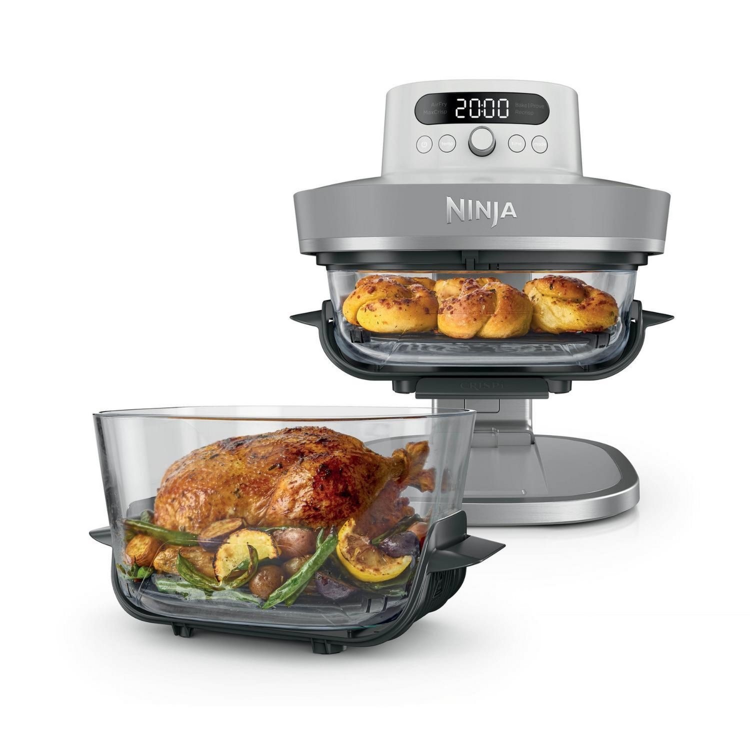 Ninja AS090UKWH CRISPi PRO 5-in-1 Glass Air Fryer – White Air Fry Roast Bake Reheat & Dehydrate Healthy Crispy Cooking - Image 3