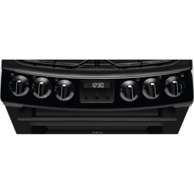 AEG 55cm Gas Cooker with Lid - Black - Image 3
