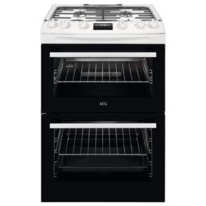 AEG 60cm Gas Cooker with Lid - White