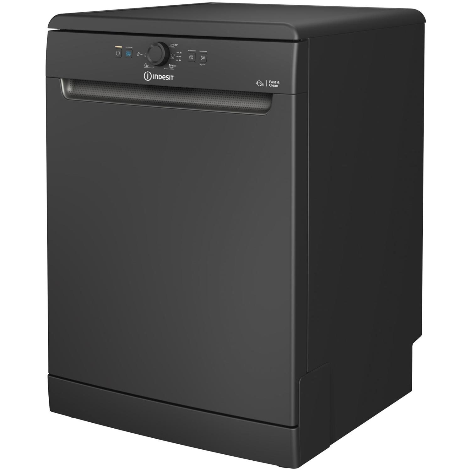 Indesit Fast&Clean Freestanding Dishwasher - Push&Go Black - Image 2