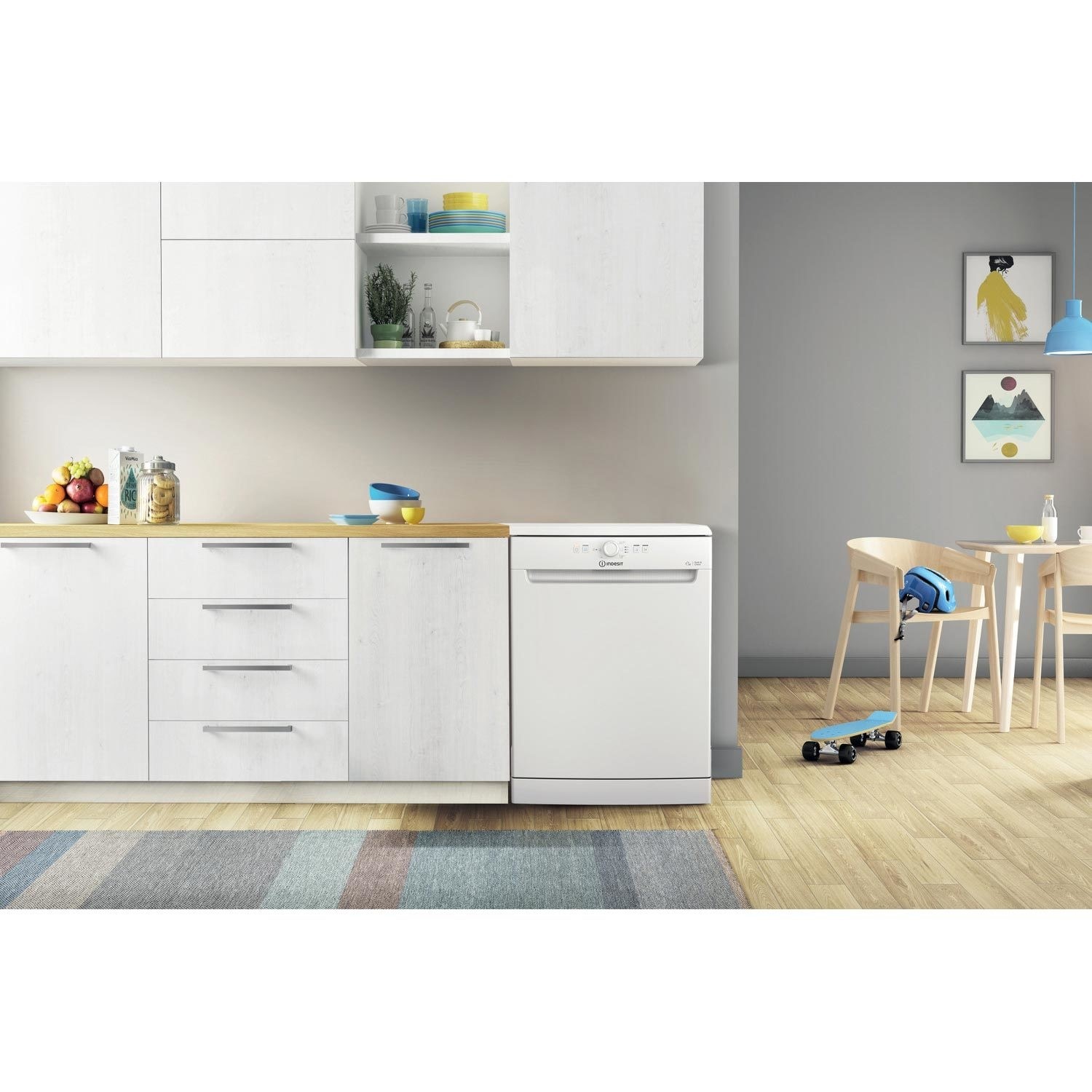Indesit Fast&Clean Freestanding Dishwasher - Push&Go White - Image 7