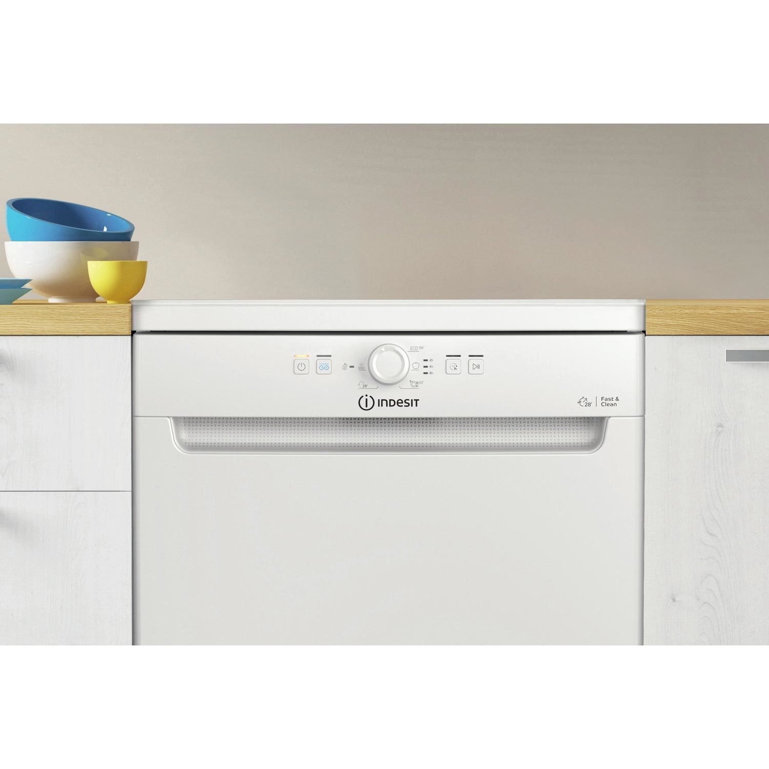Indesit Fast&Clean Freestanding Dishwasher - Push&Go White - Image 3