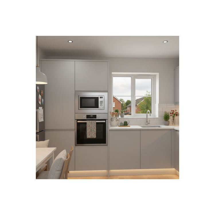 electriQ Built-In 800W Microwave with Grill - Stainless Steel - Image 2