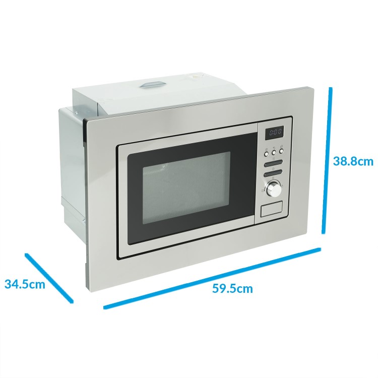 electriQ Built-In 800W Microwave with Grill - Stainless Steel - Image 4