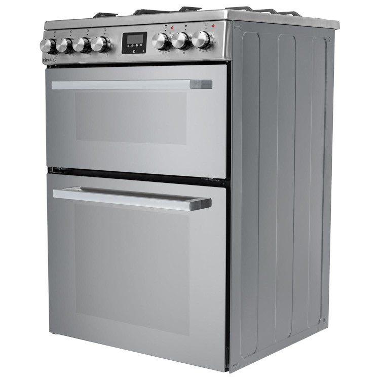 electriQ 60cm Double Oven Dual Fuel Cooker with Mirror Door - Image 2