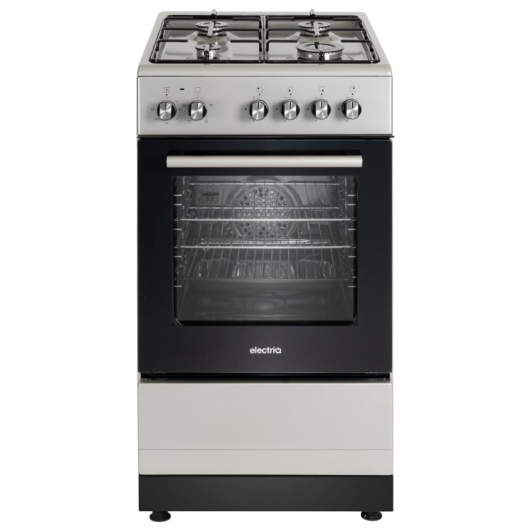 electriQ 50cm Dual Fuel Cooker - Silver