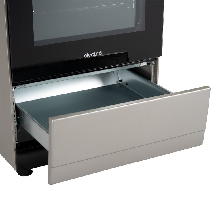 electriQ 50cm Dual Fuel Cooker - Silver - Image 7