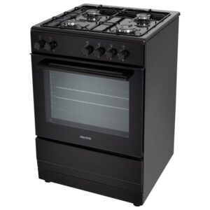 electriQ 60cm Dual Fuel Cooker - Black