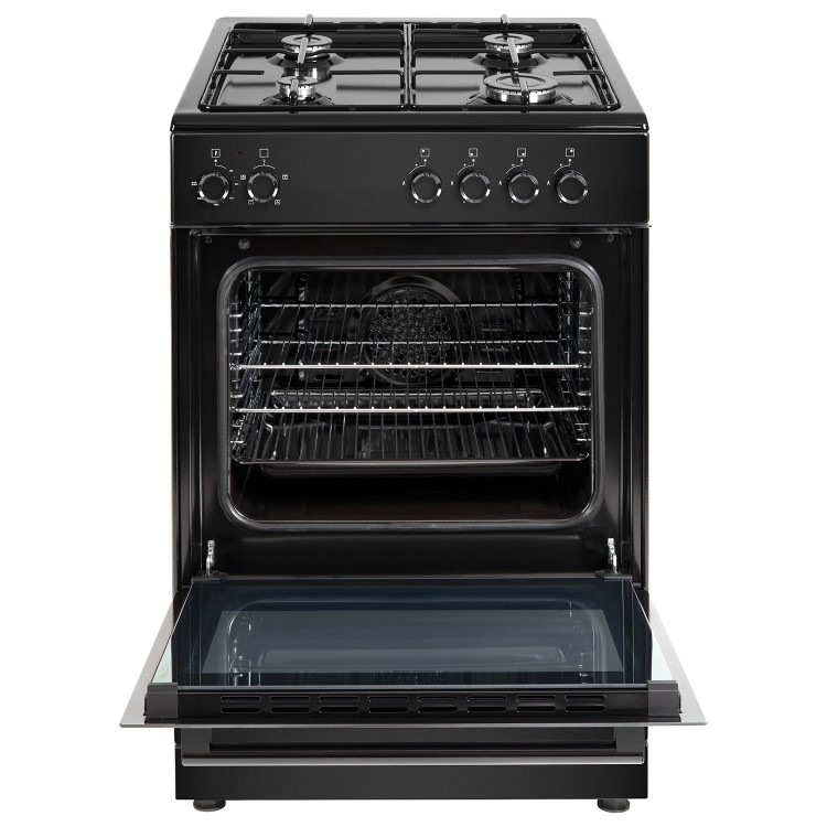 electriQ 60cm Dual Fuel Cooker - Black - Image 3