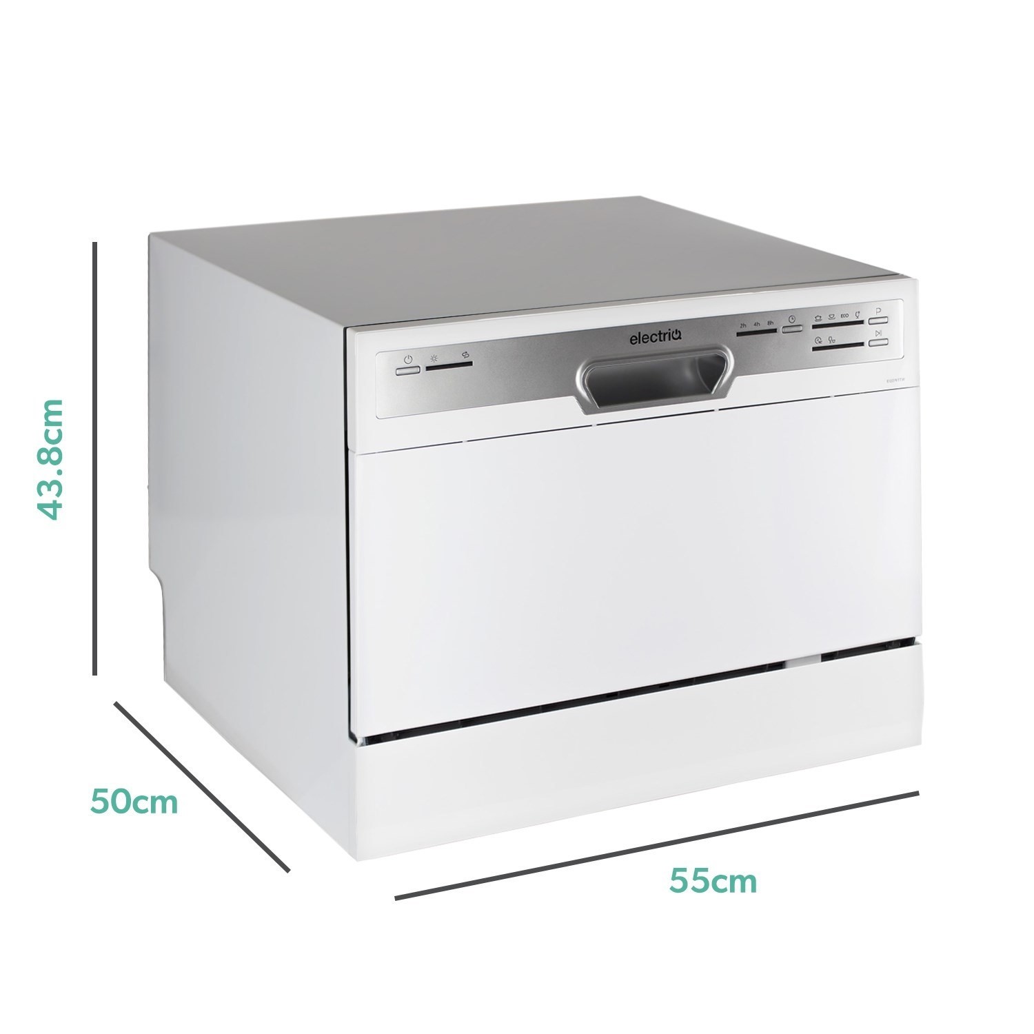 electriQ Mini Table Top Dishwasher - White - Image 7