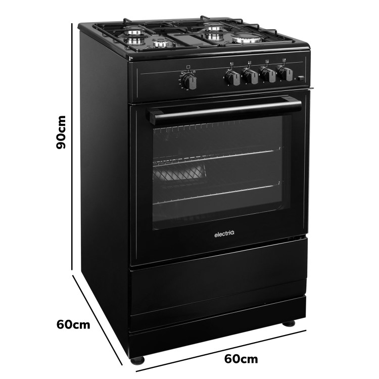 electriQ 60cm Gas Cooker - Black - Image 9