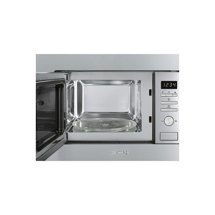 Smeg Built-In 700W Microwave with Grill - Stainless Steel - Image 2