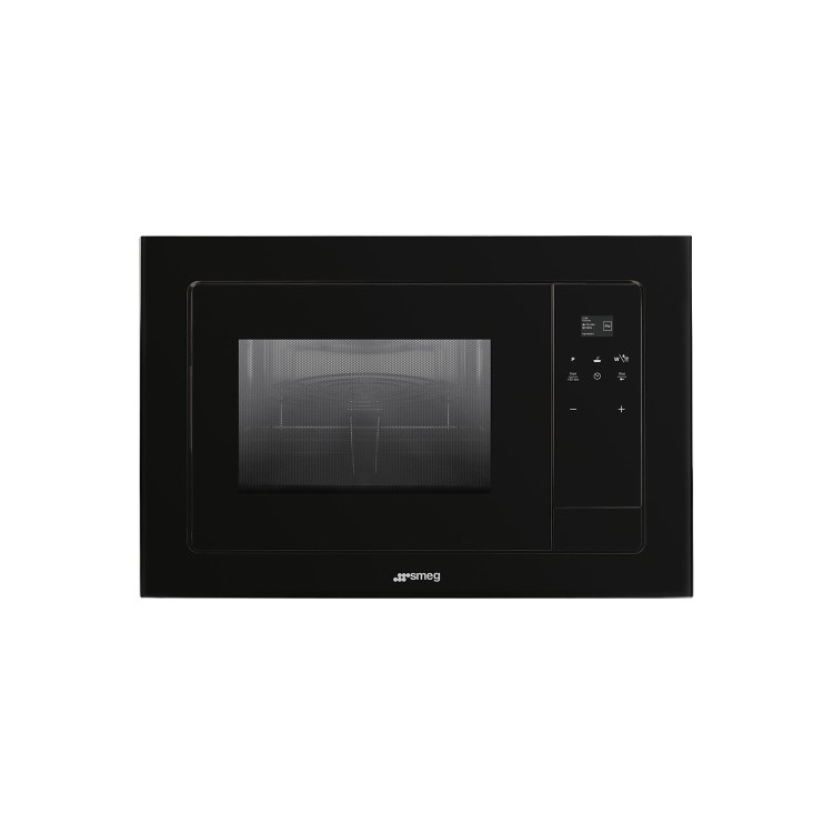 Smeg FMI120N1 Linea Built-in Microwave Oven With Grill - Black