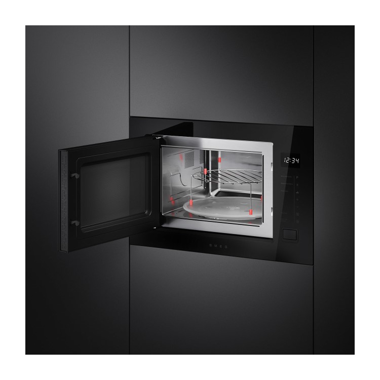 Smeg Musa Built-In 900W Microwave with Grill - Black - Image 2