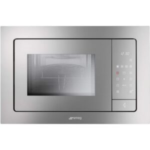 Smeg FME120 Linea Built In Microwave Oven With Grill - Silver Glass