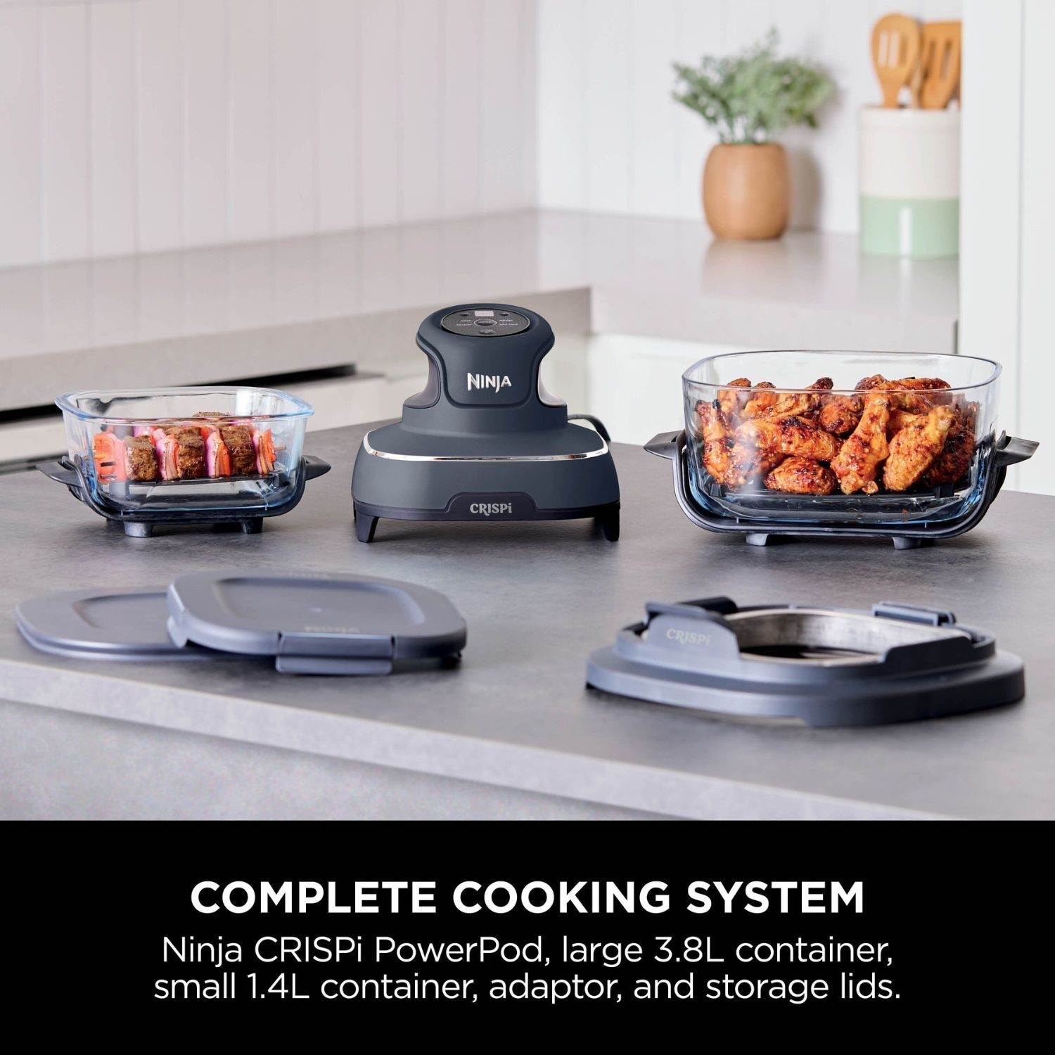 Ninja FN101UKST CRISPi 4-in-1 Portable Air Fryer Stone Healthy Crispy Cooking - Image 2