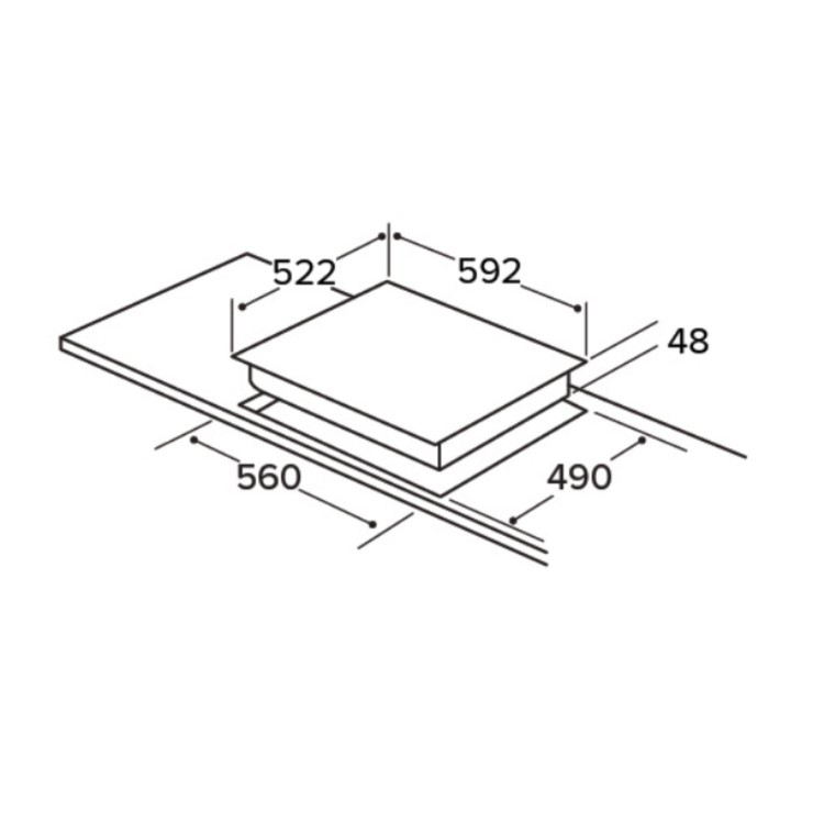 CDA 58cm 4 Zone Ceramic Hob - Image 5