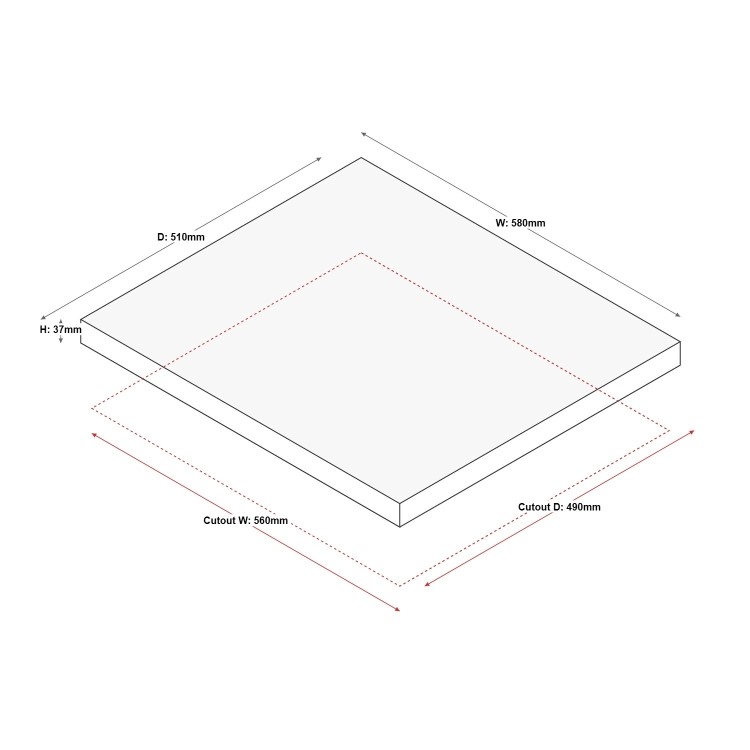 Beko 58cm 4 Zone Ceramic Hob - Image 6