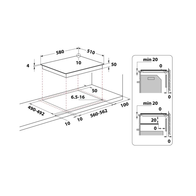 Hotpoint 58cm 4 Zone Knob Control Ceramic Hob - Image 6