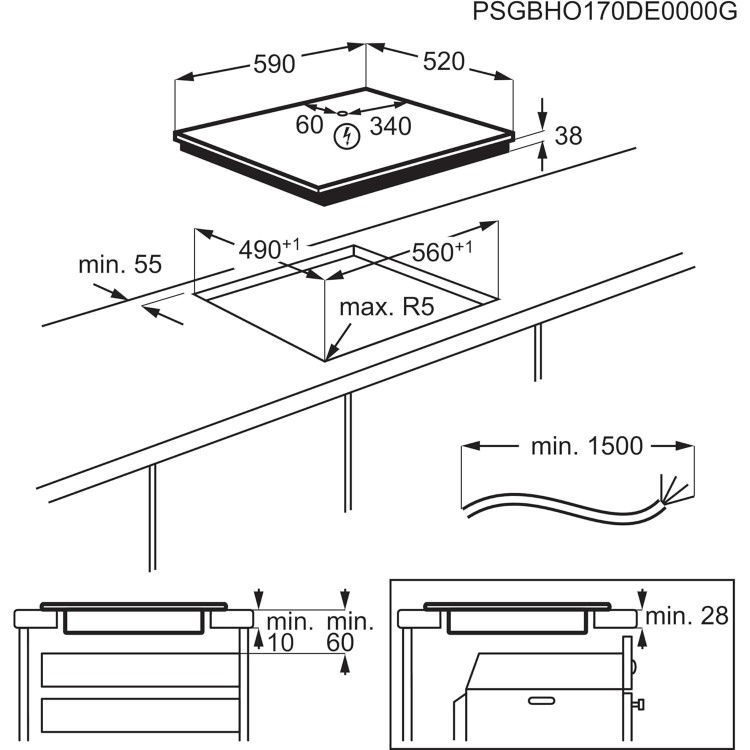 AEG 3000 Series 60cm 4 Zone Ceramic Hob - Image 5