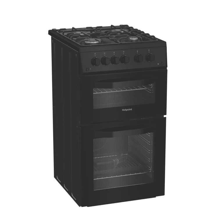Hotpoint 50cm Gas Cooker - Black - Image 2