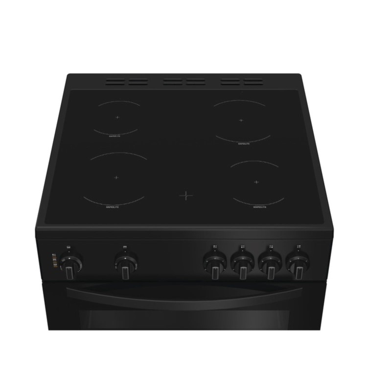 Indesit 60cm Double Oven Electric Cooker - Black - Image 3