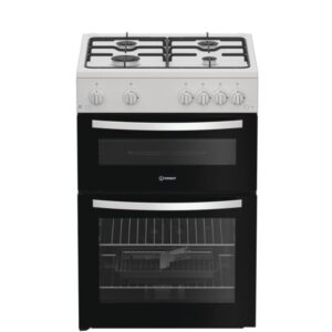 Indesit 60cm Twin Cavity Gas Cooker - White