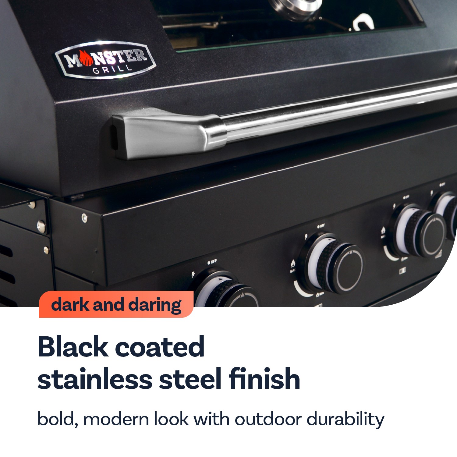 Monster Grill 4 Burner Built-In Gas BBQ - Black - Image 10