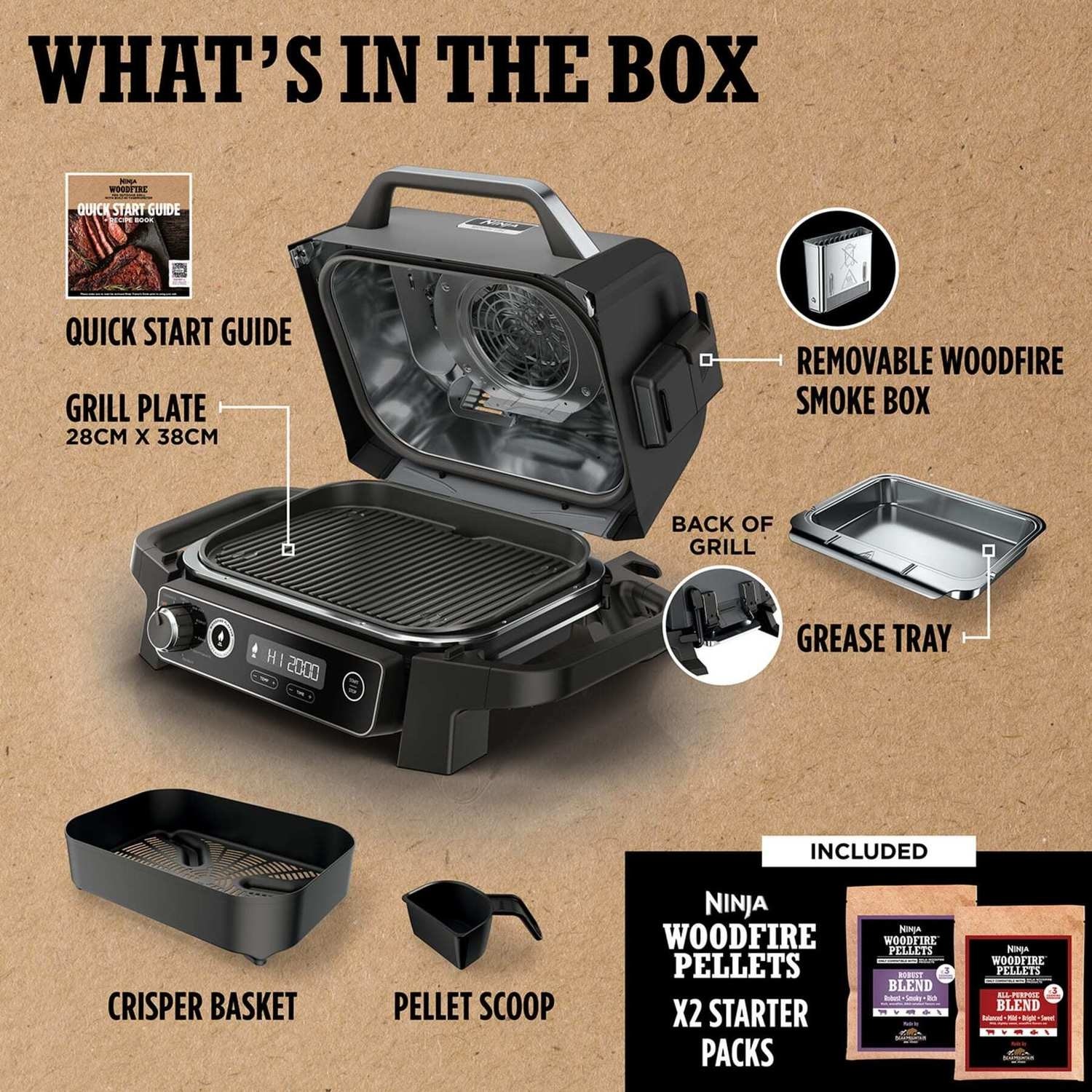 Ninja OG701UK Woodfire Electric BBQ Grill - With Cover Included - Image 5