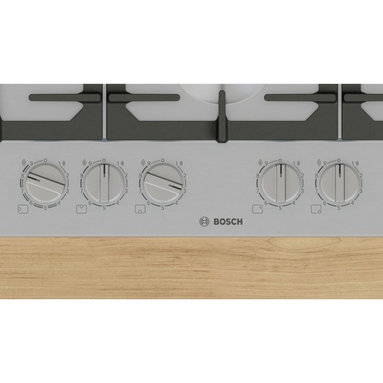 Bosch Series 6 75cm 5 Burner Gas Hob - Stainless Steel - Image 4