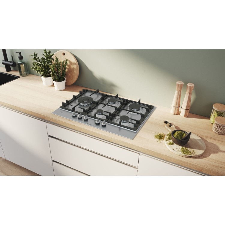 Bosch Series 6 75cm 5 Burner Gas Hob - Stainless Steel - Image 6