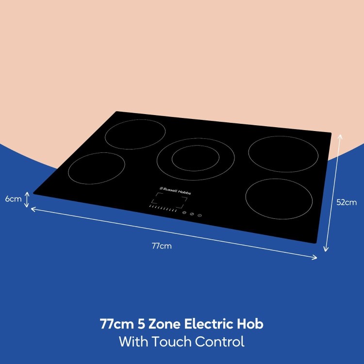 Russell Hobbs 77cm 5 Zone Ceramic Hob - Image 2