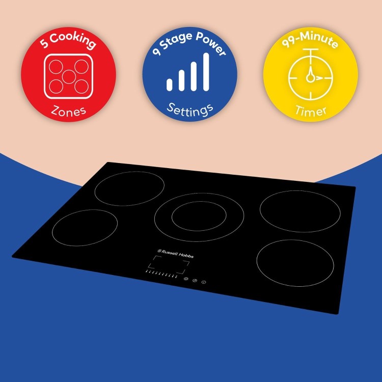 Russell Hobbs 77cm 5 Zone Ceramic Hob - Image 5