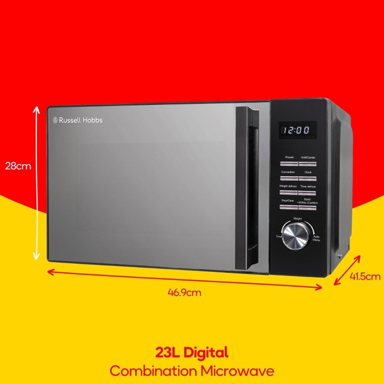 Russell Hobbs RHM2346B Black 23L Digital Microwave Oven 900W Family Microwave with Auto Cook Programmes & Defrost Function - Image 2