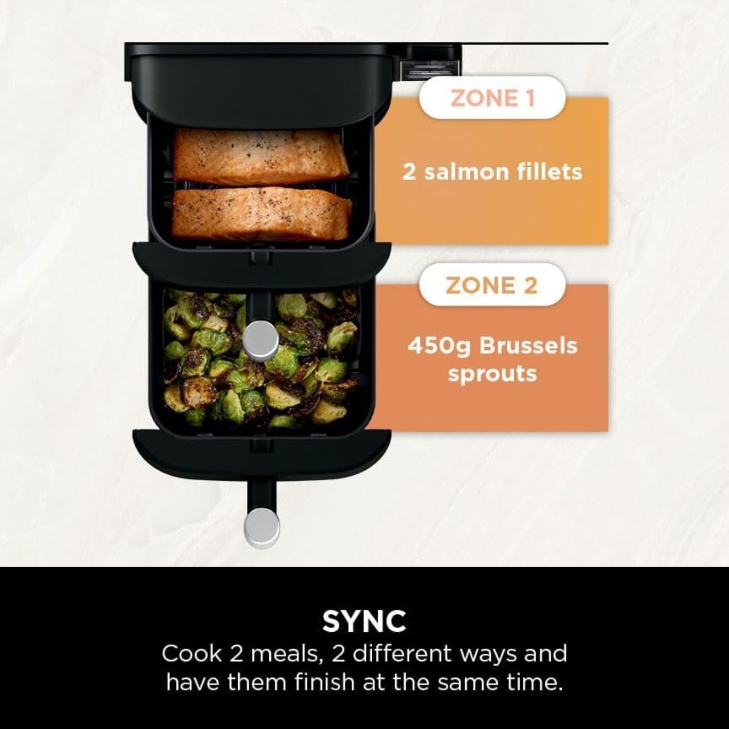 Ninja SL300UK 7.6L Double Drawer Air Fryer 2-Drawer Double Stack Healthy Crispy Cooking - Image 4