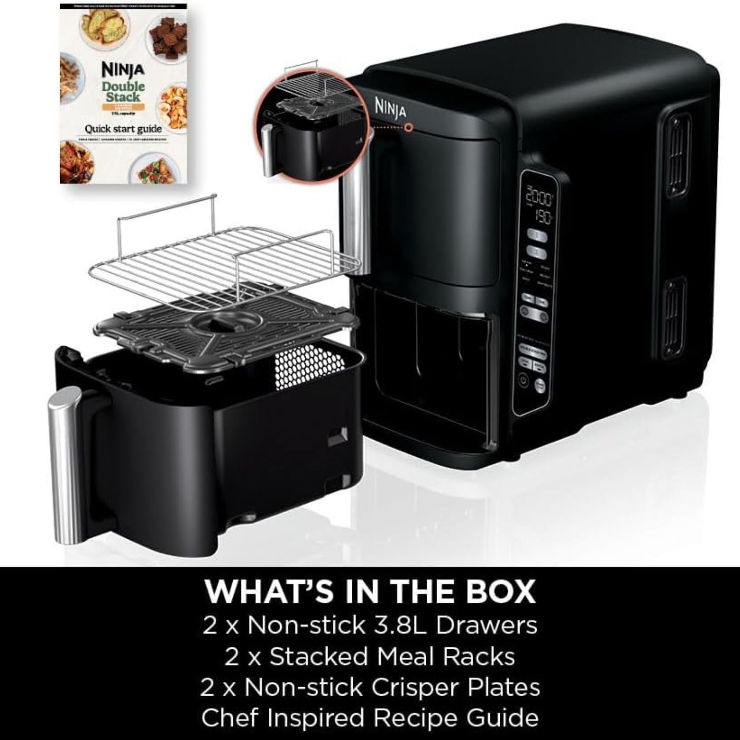 Ninja SL300UK 7.6L Double Drawer Air Fryer 2-Drawer Double Stack Healthy Crispy Cooking - Image 3