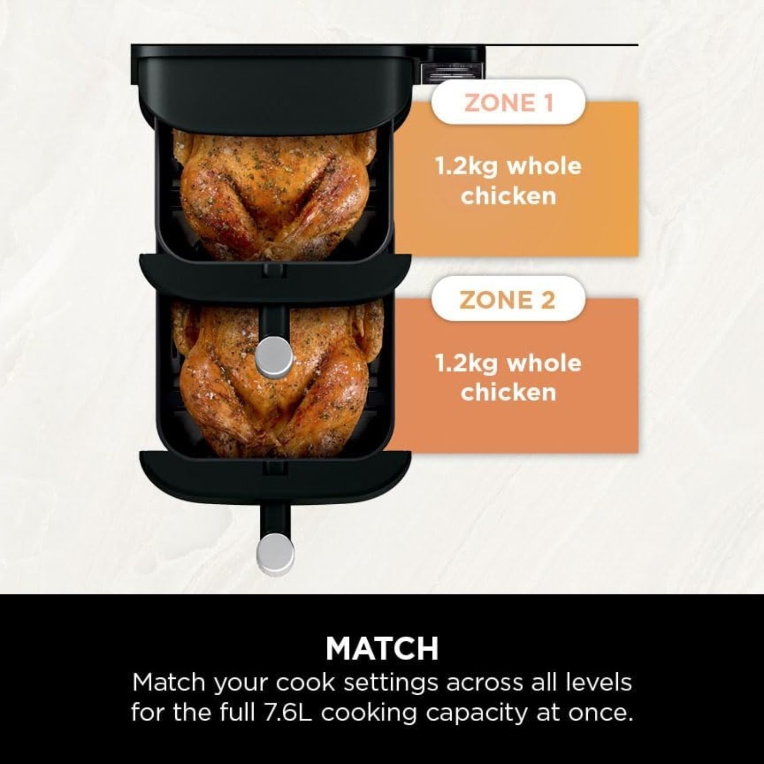 Ninja SL300UK 7.6L Double Drawer Air Fryer 2-Drawer Double Stack Healthy Crispy Cooking - Image 5