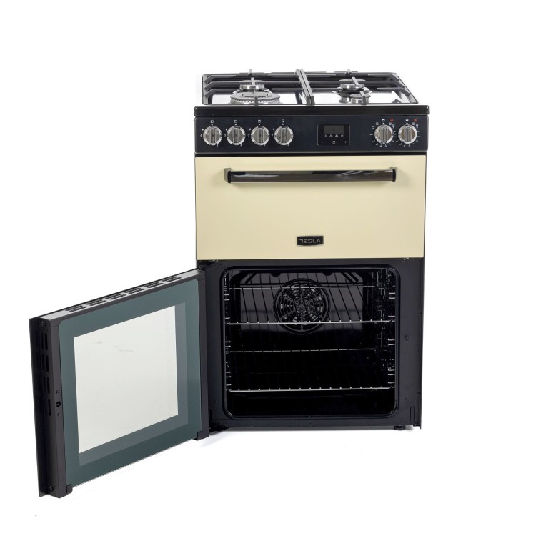 Tesla Series 3 60cm Dual Fuel Cooker - Cream - Image 4