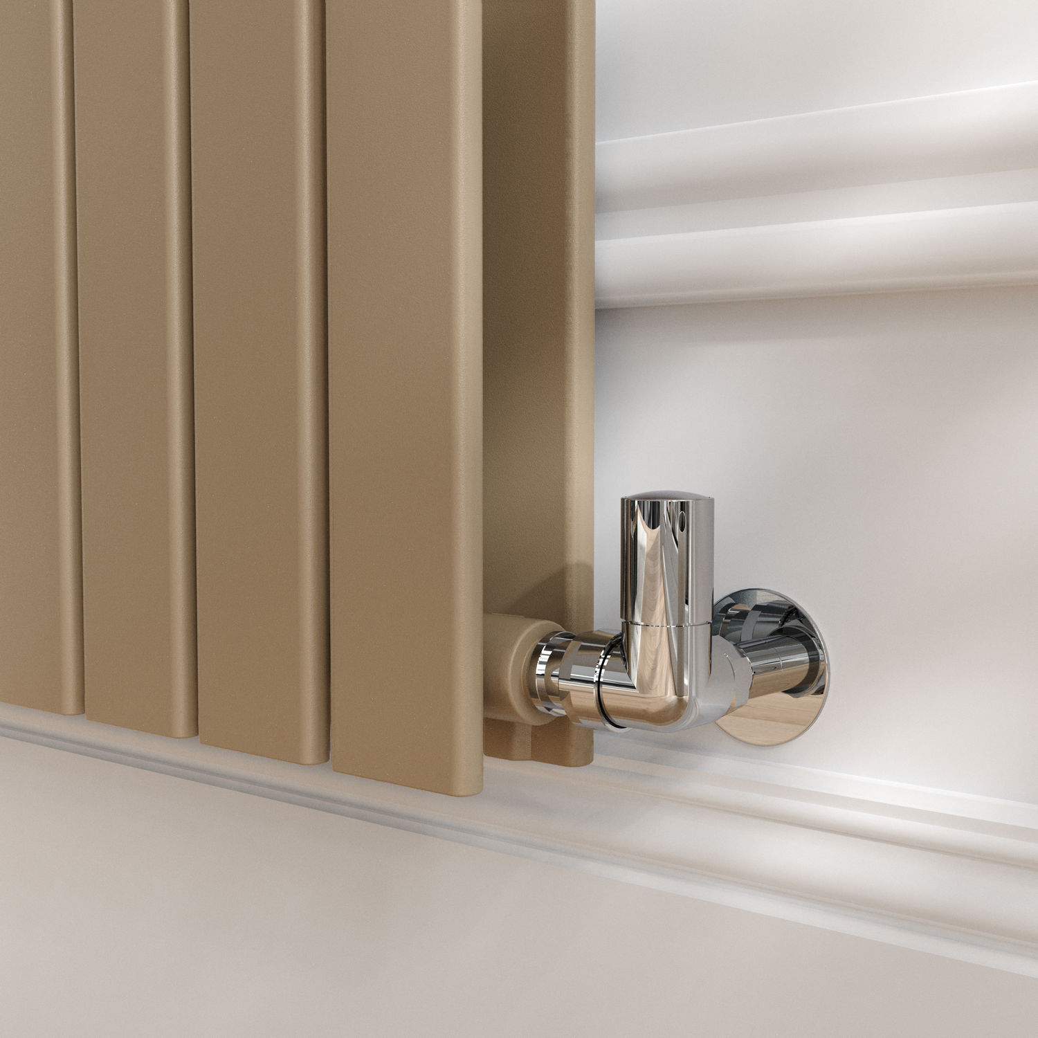 Riace Beige grey Vertical Flat Designer Radiator 1800x680mm Double Panel 6947 BTU - Image 4