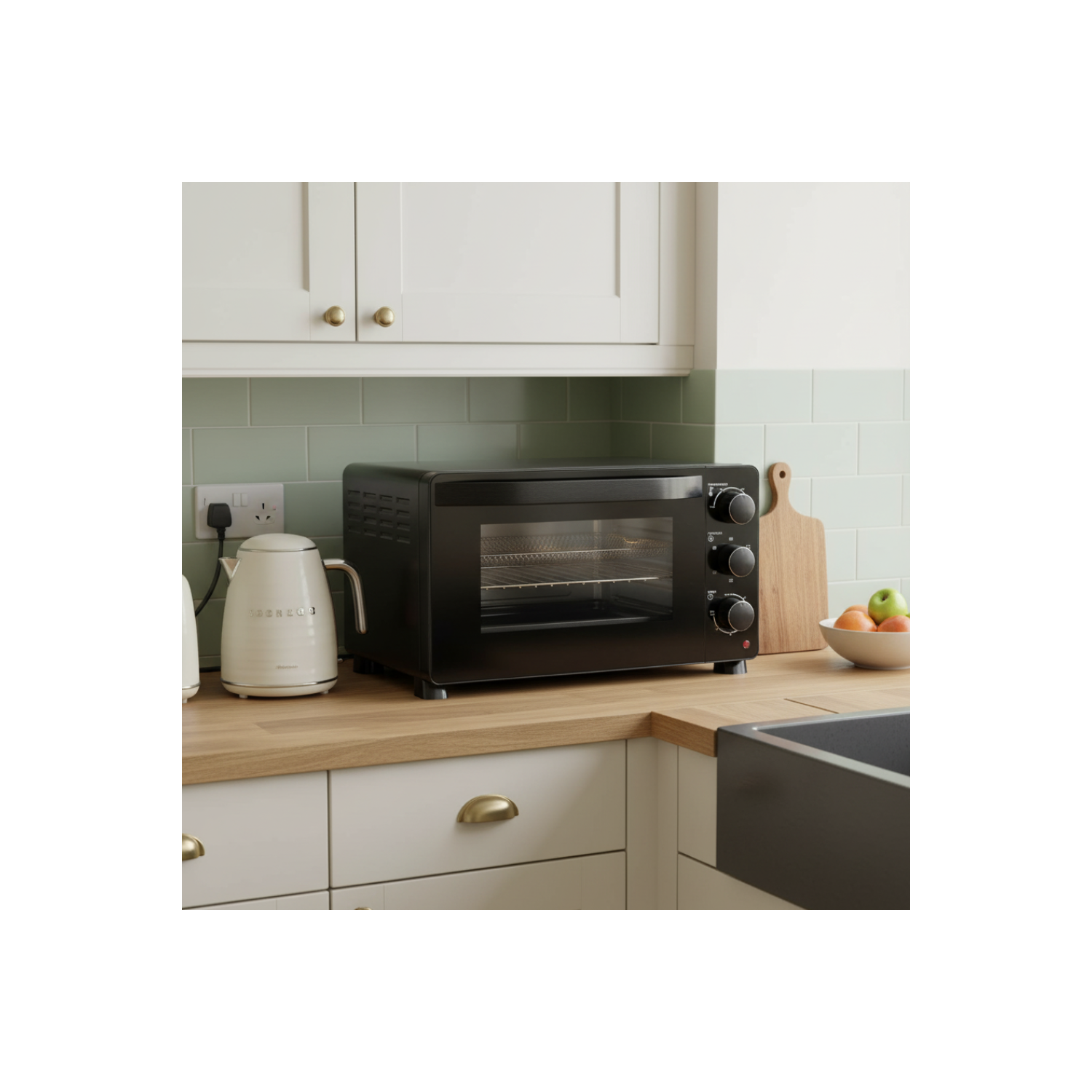 electriQ 23L Mini Oven with Air Fryer Function - Black - Image 2