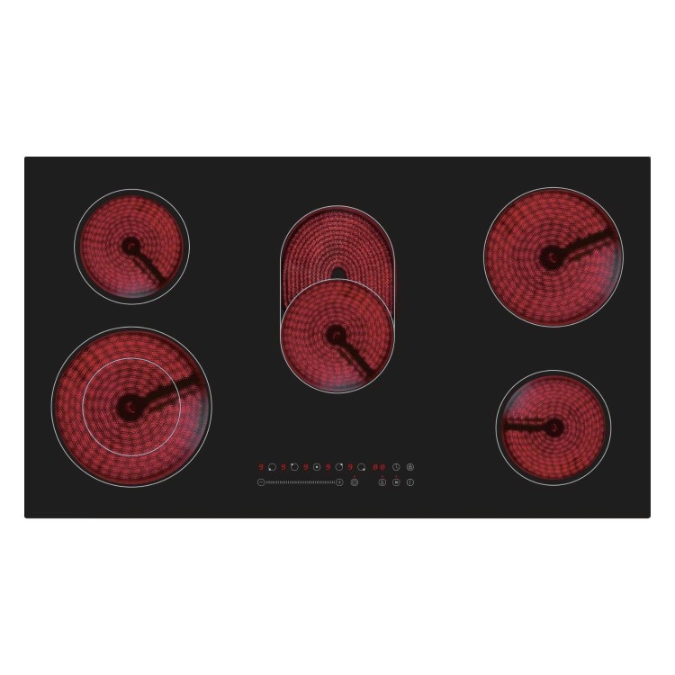 electriQ 90cm 5 Zone Ceramic Hob with Extended Zone