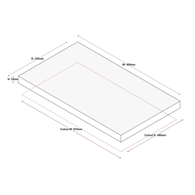 electriQ 90cm 5 Zone Ceramic Hob with Extended Zone - Image 6