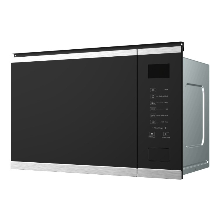 electriQ 25L Built-In Microwave with Grill - Black Glass and Stainless Steel - Image 2