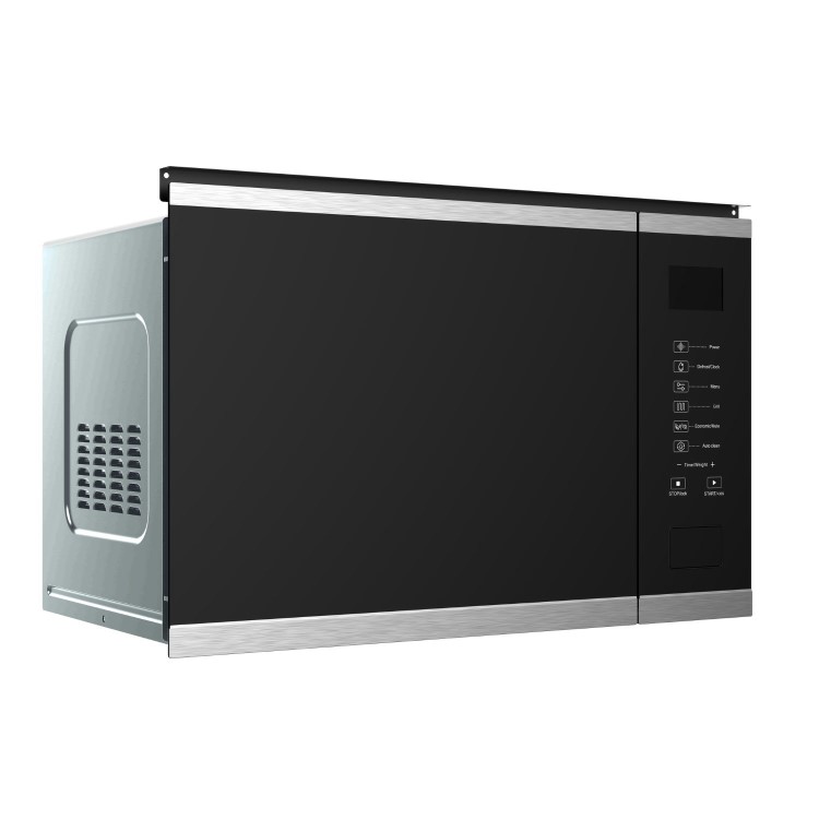 electriQ 25L Built-In Microwave with Grill - Black Glass and Stainless Steel - Image 3