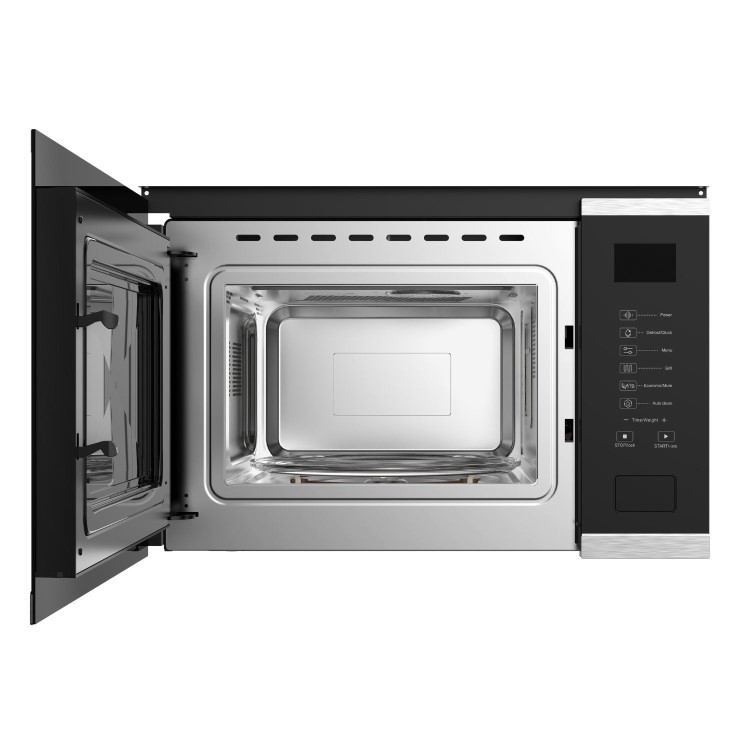 electriQ 25L Built-In Microwave with Grill - Black Glass and Stainless Steel - Image 4