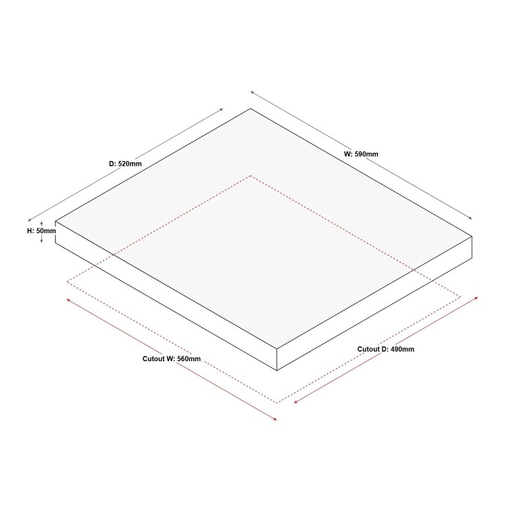 electriQ 60cm 4 Zone Ceramic Hob with Knob Controls - Image 5