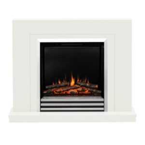 Be Modern Flare Colby White Freestanding Electric Fireplace Suite 38 Inch